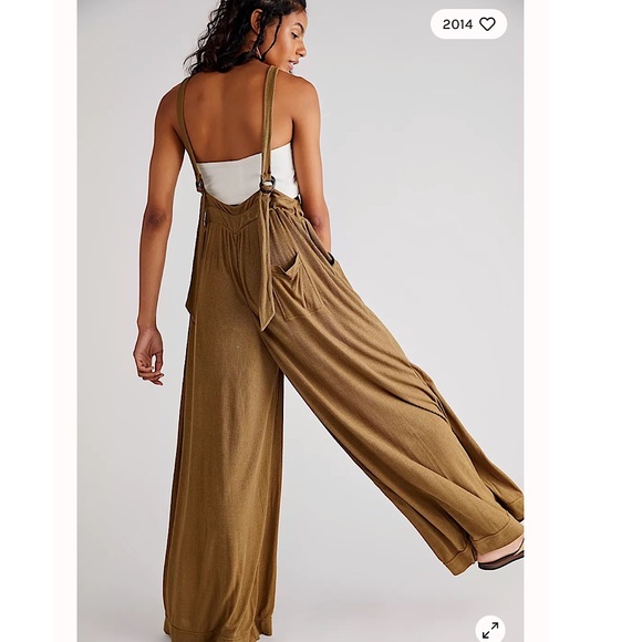 Free People Shelby Overalls in Olive. Size Small. NWOT - Picture 2 of 6